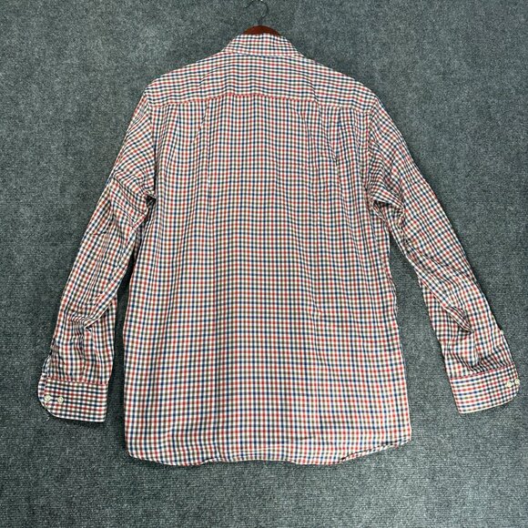 St Croix Shirt Mens Medium Button Down Red White Blue Check Cotton Fashion Fit - Picture 7 of 8